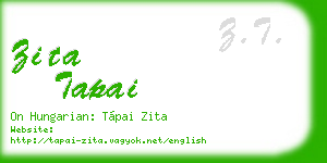 zita tapai business card